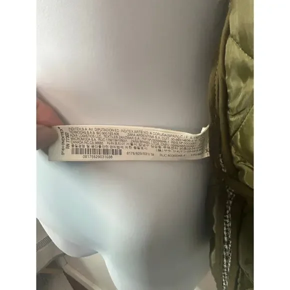 Zara Boxy Plaid Coat Jacket Medium Green Gray Check Button Front Utility Pockets - Picture 11 of 12